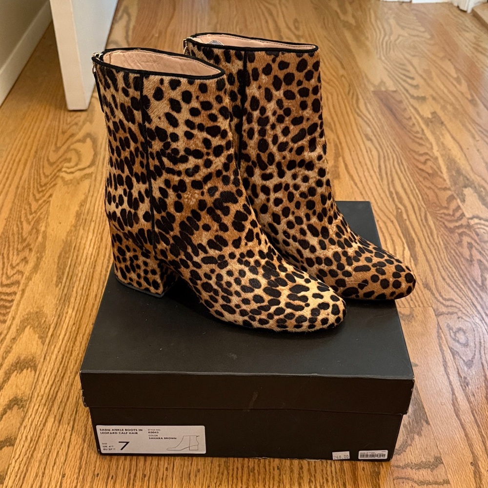 J. Crew Sadie Leopard Print Ankle Boots